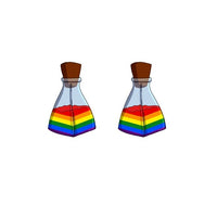 Tiny Pride Flags (variety) Potion Bottle Stud Earrings