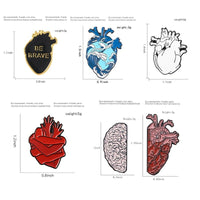 Be Brave Anatomical Heart Enamel Pin