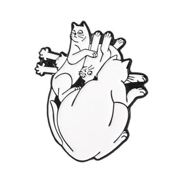 Cats Anatomical Heart Enamel Pin