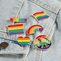 Rainbow Peace Sign Enamel Pin