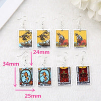 Three of Swords Tarot Card Earrings