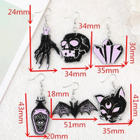 Purple & Black Witchy Hands Earrings