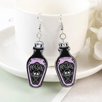 Purple & Black Poison Bottle Earrings