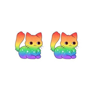 Tiny Pride Flags (variety) Kitty Stud Earrings