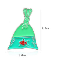 Red Koi Fish in a Bag Enamel Pin