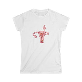 Uterus w/Middle Finger Women's Softstyle Tee