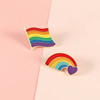 Rainbow with Heart Flag Enamel Pin